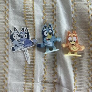 DecoSet Bluey Dance Mode Cake Toppers 3 Piece Cake Decoration Bingo Muffin Socks